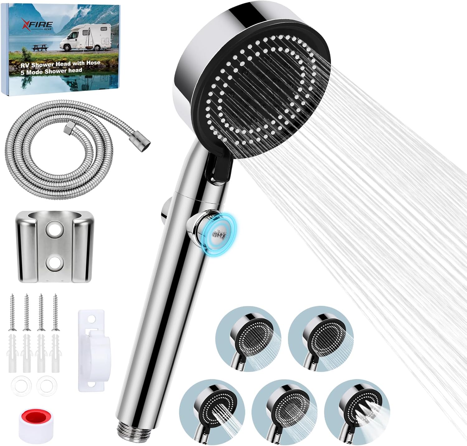 High Pressure Handheld RV Shower Head