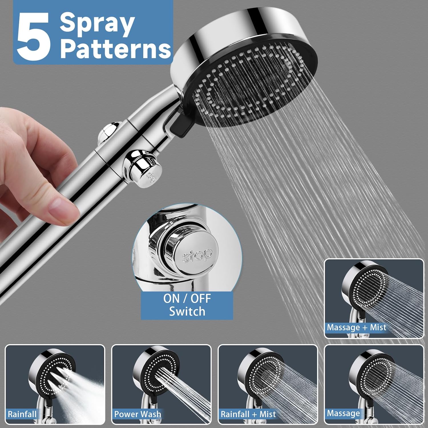 High Pressure Handheld RV Shower Head